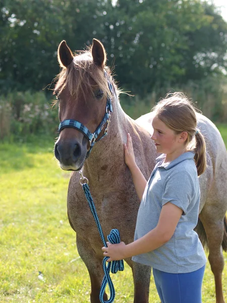 Fille et poney — Photo