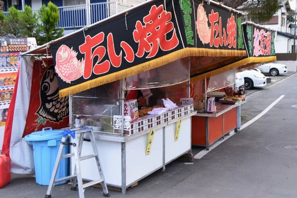 Taiyaki Fish Shaped Pancake Filled Red Bean Paste Popular Sweet — 图库照片