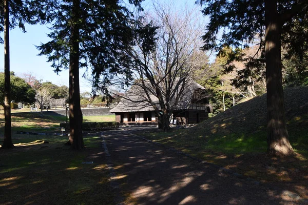 江戸時代の文化 13年 1804年 に建てられた裕福な農家の茅葺屋根の住居 — ストック写真