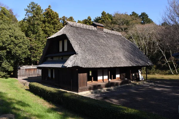 Dům Doškovou Střechou Bohatého Farmáře Postaveného Roce 1804 Období Eda — Stock fotografie