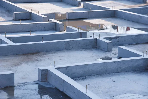 Eine Fundamentbaustelle Für Den Wohnungsbau — Stockfoto