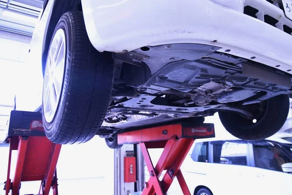 Scene Regular Inspection Maintenance Work Car — Stockfoto