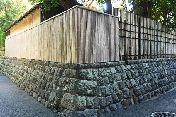 Landschaft Aus Bambuszaun Traditionelle Japanische Architektur — Stockfoto