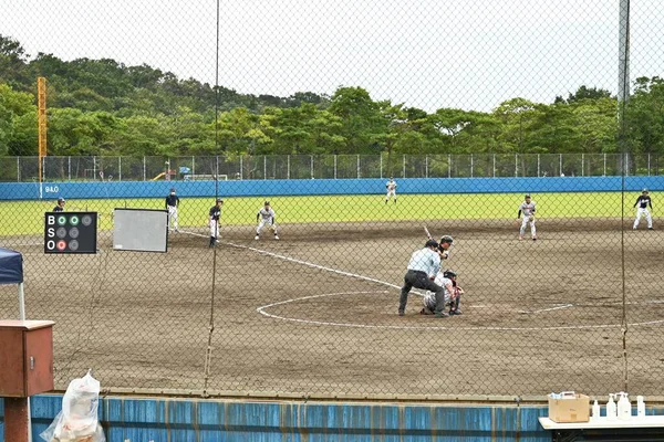 Szene Von Amateur Baseball Spiel Sportliches Hintergrundmaterial — Stockfoto