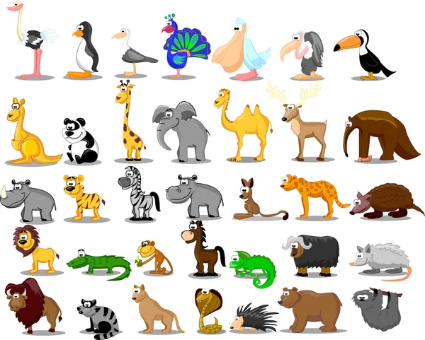 Extra grand ensemble d'animaux — Image vectorielle
