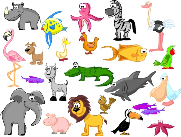 Animales extra establecidos — Vector de stock