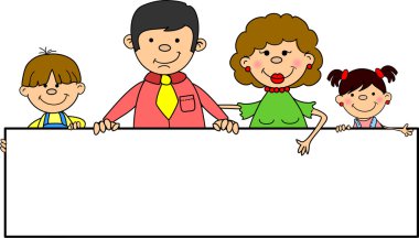 mutlu bir aile el ele tutuşarak denizde