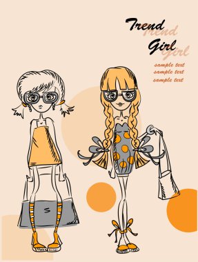 karikatür moda kızlar