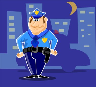 eğlenceli bir polis görevlisi şehir