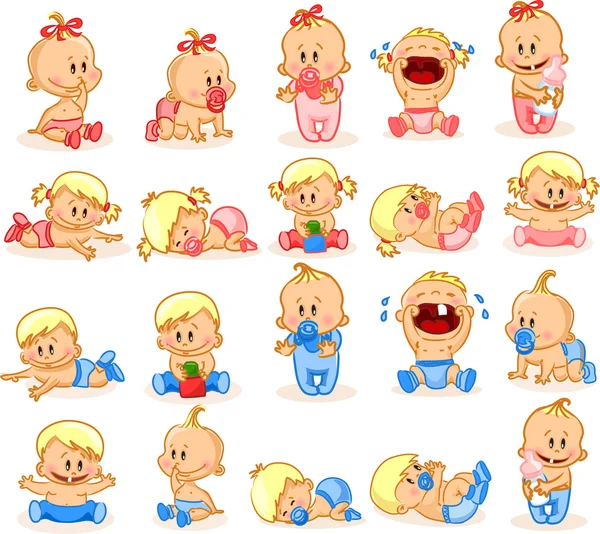 Illustratie van baby 's — Stockvector