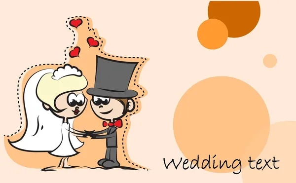 Dessin animé photo de mariage, fond, invitation de mariage — Image vectorielle