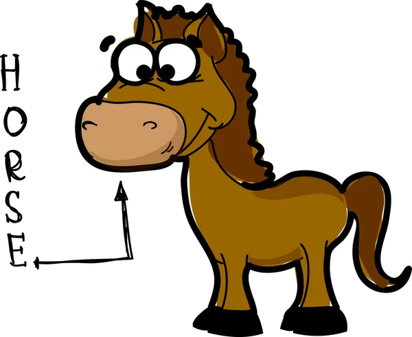 Caballo de dibujos animados — Vector de stock