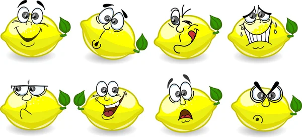 Мультяшні лимони з емоціями — стоковий вектор