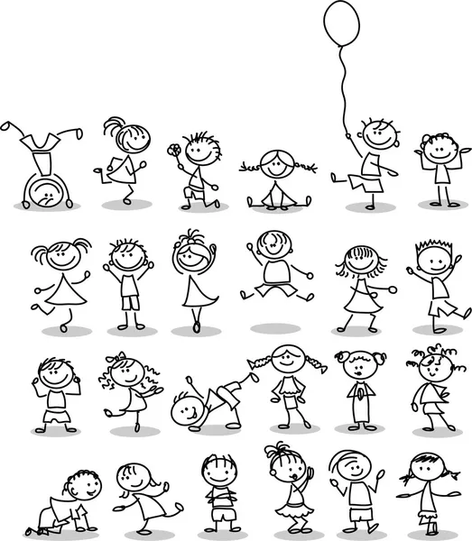 Lindos niños felices — Vector de stock