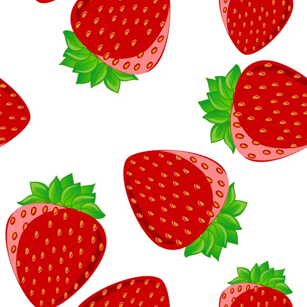 草莓花纹无缝隙 — 图库矢量图片
