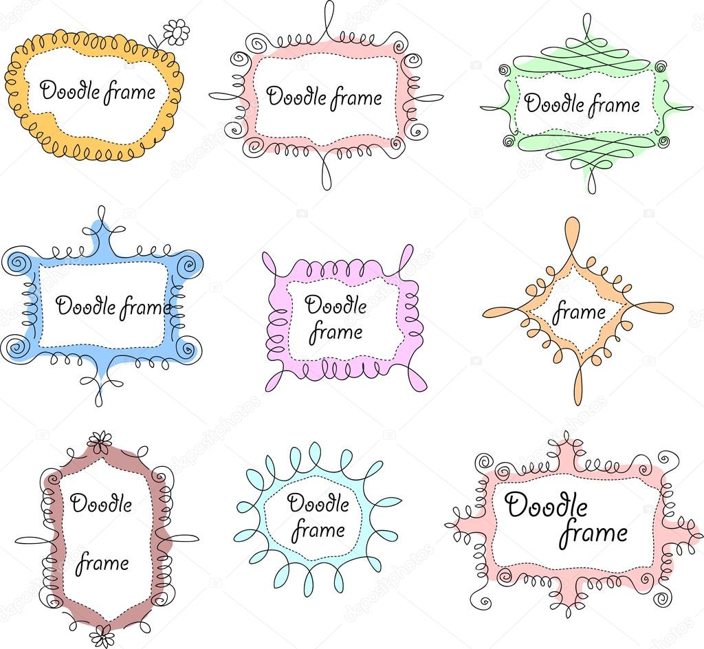 Floral doodle frames