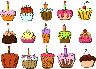 cupcake izole kümesi