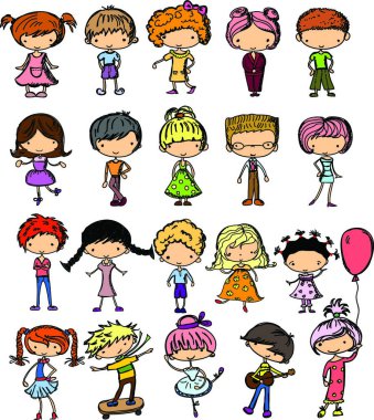 şık çocuk karikatür çizimleri