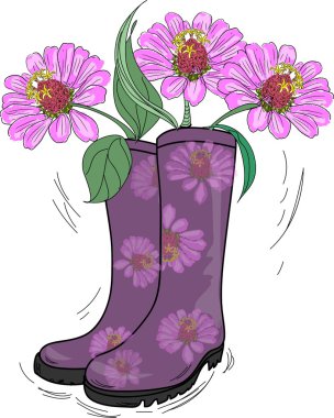 çiçek arka planda soyut gumboots