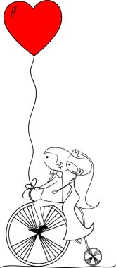 Düğün resim, gelin ve damat aşk, vektör