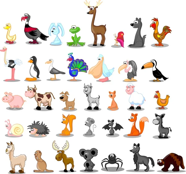 Conjunto extra grande de animales — Vector de stock