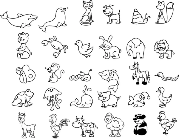 Conjunto de iconos de animales — Archivo Imágenes Vectoriales