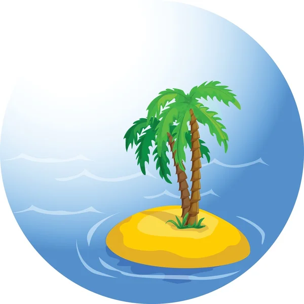 Vector tropical palm trees in the ocean — Stock Vector
