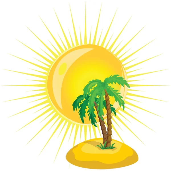 矢量树和太阳 — 图库矢量图片