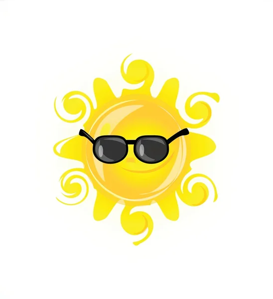 Cuaca ikon matahari kacamata terisolasi pada latar belakang putih - Stok Vektor