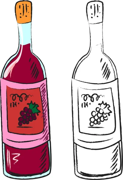 Botella vectorial de vino — Vector de stock