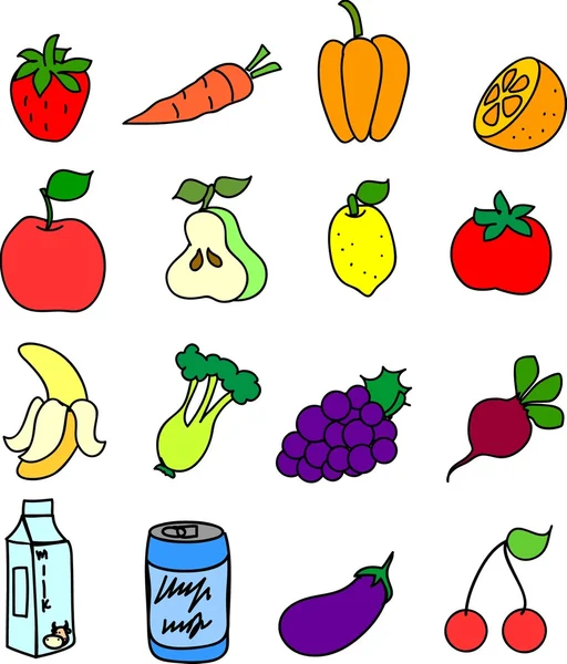 Set of icons of food — Stock Vector