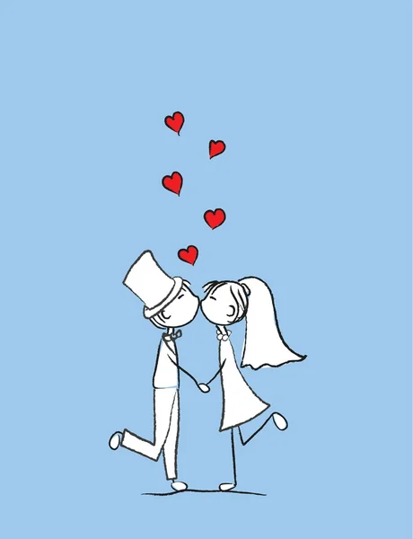 Wedding picture, bride and groom in love, vector Royalty Free Stock Vectors