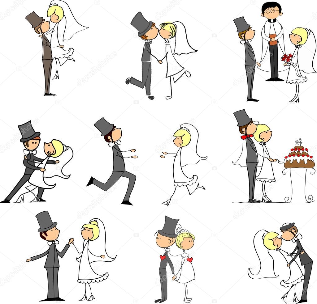 Cartoon wedding pictures