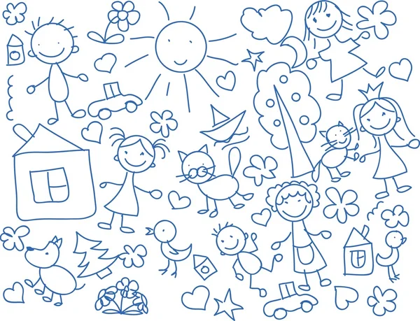 Dibujos infantiles — Vector de stock