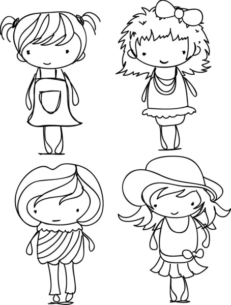 Dibujos animados linda chica — Vector de stock