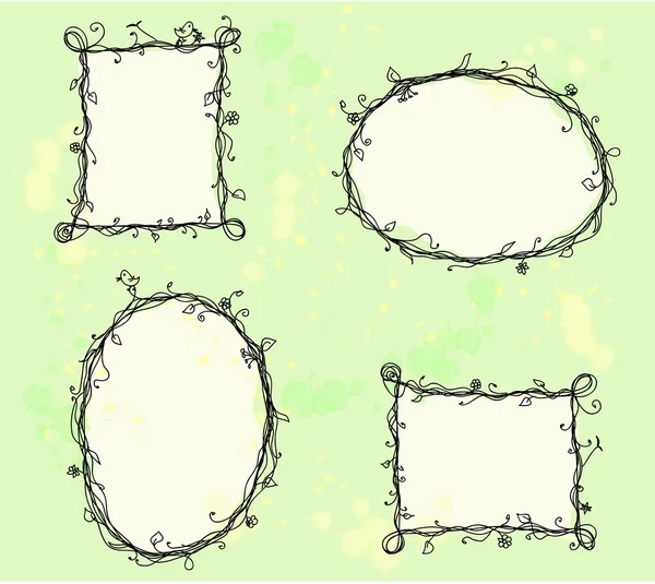 花卉涂鸦帧 — 图库矢量图片