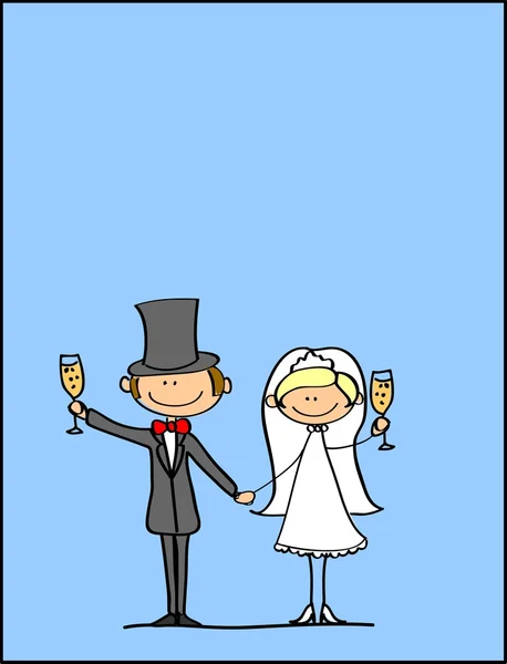 Bröllopsbilder, älskar bruden och brudgummen — Stock vektor