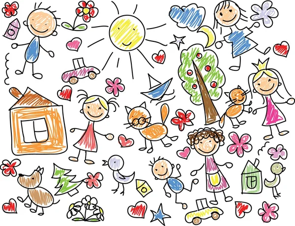 Childrens drawings Stock Illustration