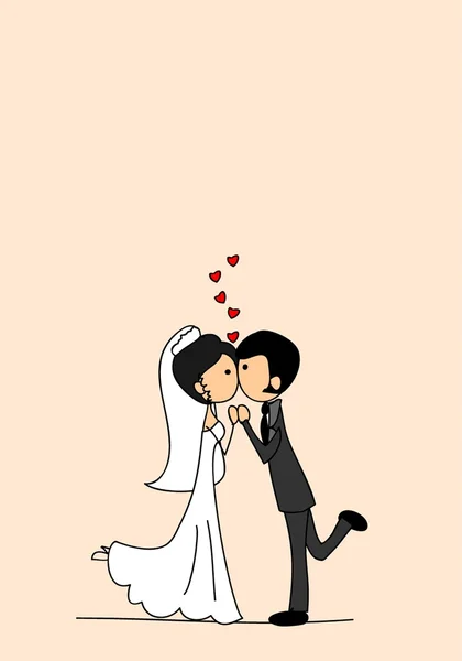 Mariage bande dessinée mariée et marié — Image vectorielle