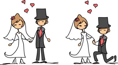 Düğün resimleri, gelin ve damat aşk, vektör