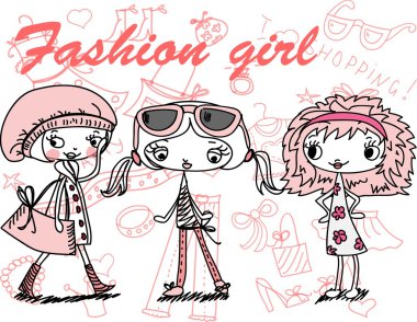 trendy kız, arka plan