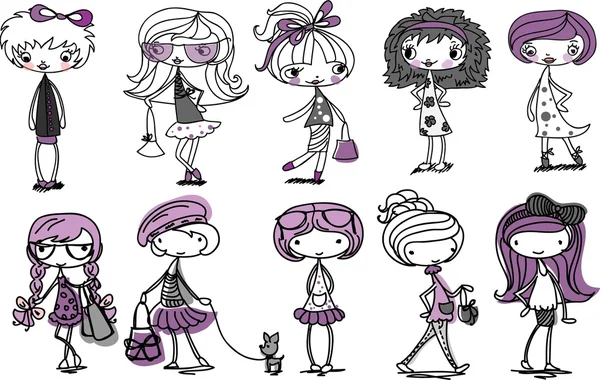 Chicas de moda — Vector de stock