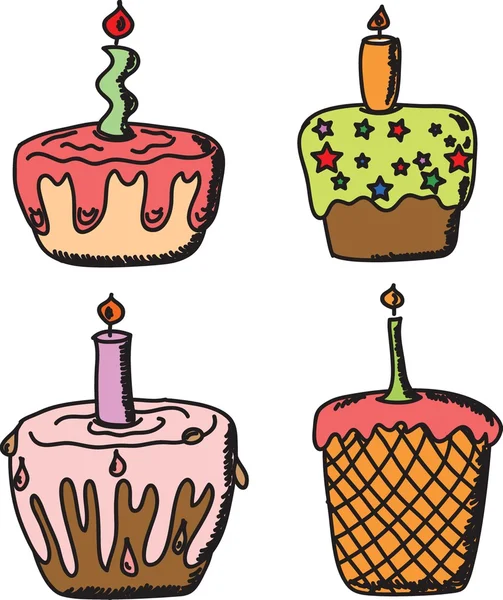 Pastel de cumpleaños Vector — Archivo Imágenes Vectoriales