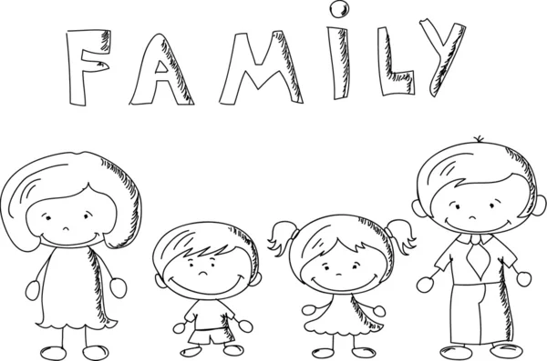 Familia feliz — Vector de stock