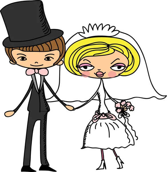 Svatební fotografie, nevěsta a ženich v lásce, vektor — Stockový vektor