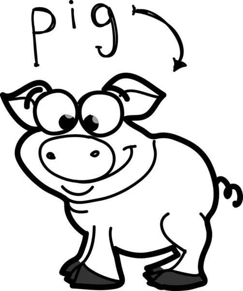 Большая свинья — стоковый вектор