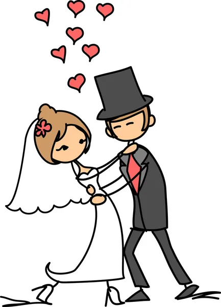 Bride and groom in love, the vector — Stock Vector