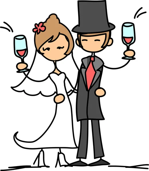 Bride and groom in love, the vector — Stock Vector