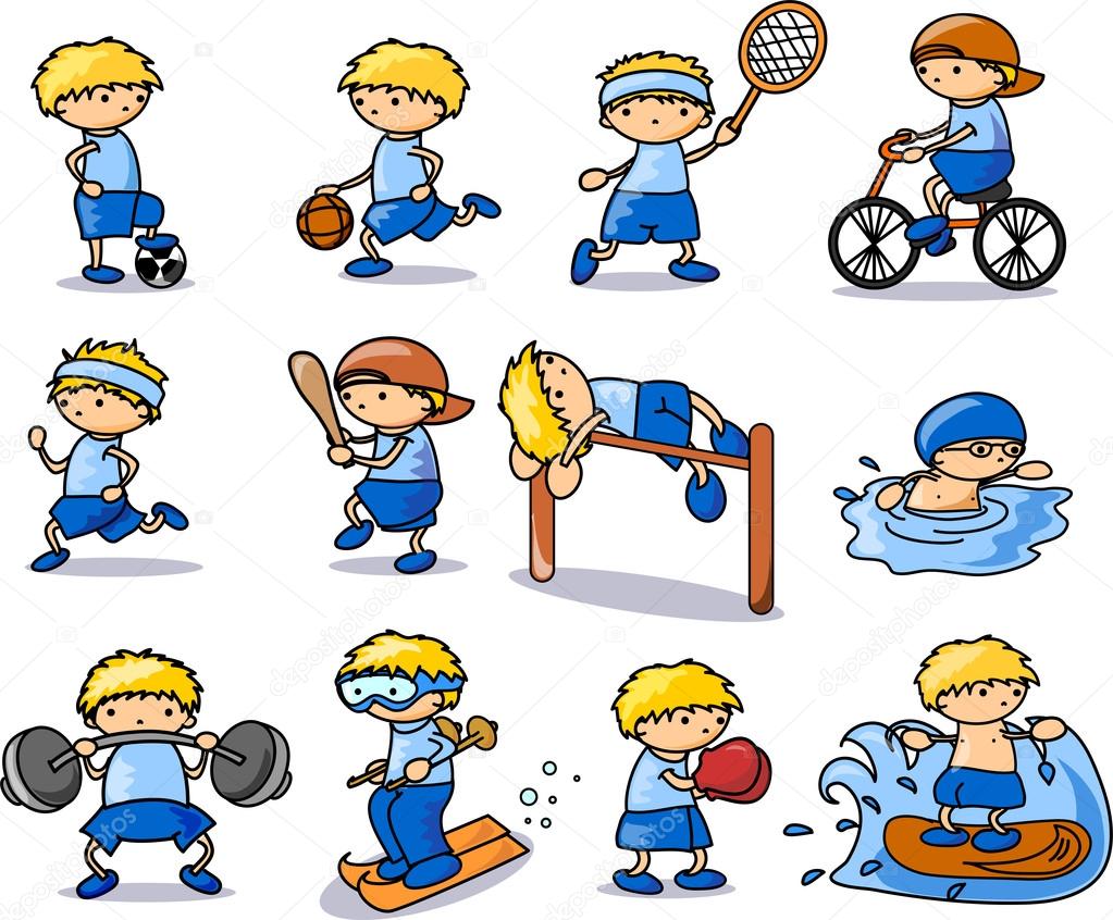 Cartoon sport icons