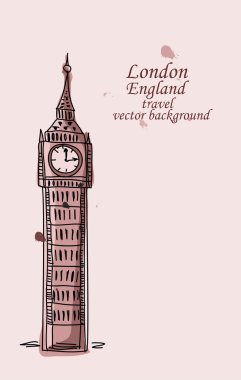 london, büyük ben, vektör arka plan seyahat